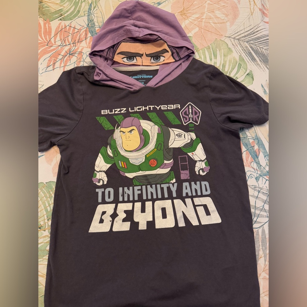 Buzz Lightyear Kids Hoodie T-Shirt - Black and Purple
